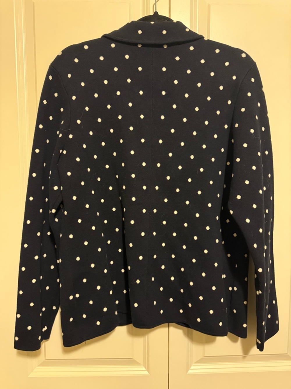 1901 Navy Polka Dot Knit Blazer with White Dots - Picture 3 of 3